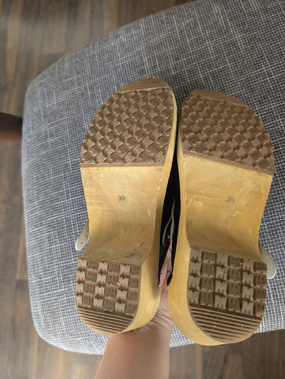 Wooden Leather Swedish Clogs - Picture 4 of 8